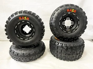 DWT G3 Beadlock Rims Maxxis Razr Tires Front/Rear XC Kit Yamaha Banshee YFZ450 - Picture 1 of 5