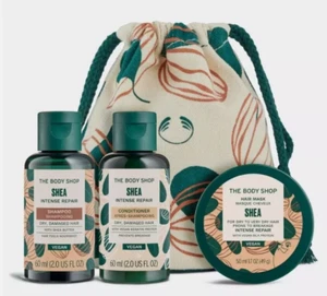 The Body Shop Shea Butter Shampoo, Conditioner & Hair Mask Travel Bag Gift Set - Picture 1 of 3