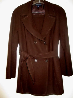 NEW ANNE KLEIN 2PC SUIT DOUBLE BREASTED JACKET & SKIRT WOOL CREPE LINED 14 VTGE - Image 1 of 4