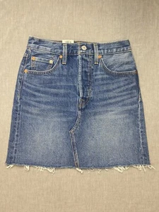 Falda deconstruida cabeza de serpiente azul Levi's High Rise fácil de atravesar la cadera 28 - Imagen 1 de 4