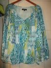 Jones New York Signature Woman Top Long Sleeve Lined Blouse Size 2X    FREE SHIP