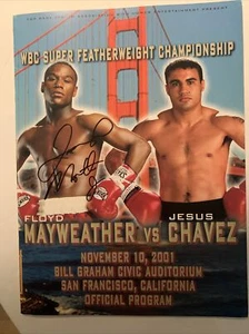 Floyd Mayweather-Jesus Chavez 2001 Program Signed by Floyd w/ JSA Cert & LOA - Picture 1 of 7