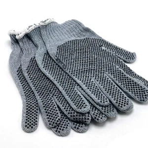 4 guantes de trabajo de PVC con cuerda de punto doble lateral talla grande para hombre cuerda protectora tejida - Imagen 1 de 12