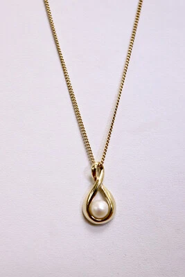 JAMES AVERY 14K YELLOW GOLD GRACEFUL TWIST PENDANT WITH CULTURED PEARL *RETIRED* - Image 1 of 4