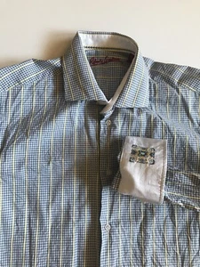 Robert Graham Blue/Yellow Longsleege Dress Shirt Mens Medium/Large - Picture 1 of 8