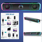 USB Wired Computer Speakers RGB Gaming Sound Bar Subwoofer for PC Desktop Laptop