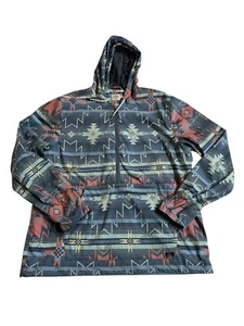 FAHERTY-Doug Good Feather Red Rocks Morning Star 3/4 Zip Hoodie Aztec Mens Large - Picture 1 of 9