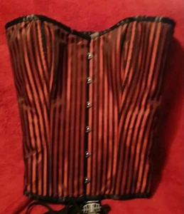 New Plus Size 40 Burlesque Gothic  Boned Overbust CORSET  - Picture 1 of 8