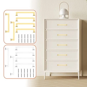 12Pcs Drawer Handles Cabinet Pulls Brushed Zinc Alloy Wardrobe Pulls With qiztU - Picture 1 of 22