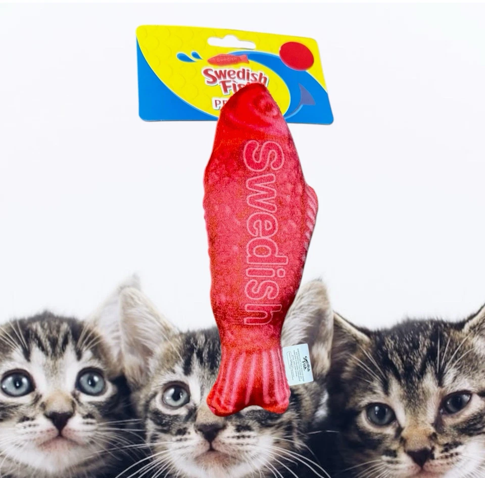 Swedish fish candy cat kitten 7” toy plush catnip new - Image 1 of 1
