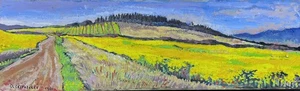 "Toskanische Landschaft" ÖL AUF TISCH 50x15 cm (O.Ceppatelli) - Bild 1 von 3