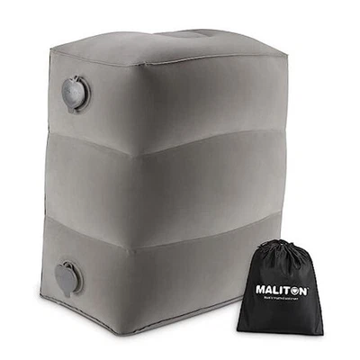 Almohada de reposapiés de viaje inflable, cama de avión para niños, paquete ajustable de 1 gris Foto 1 de 4