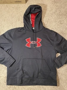 Under Armour Hoodie Sweatshirt Adult Mens Size Large Black Warm Fall Pullover - Picture 1 of 11