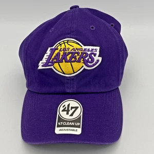Los Angeles LA Lakers 47 Brand Clean Up Hat OSFM NBA Adjustable Cap Purple NWT - Picture 1 of 11