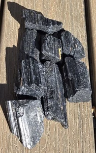 Black Tourmaline Crystals Rough 2 Pounds Lapidary Rock Tumbling Natural - Picture 1 of 16