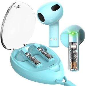 True Wireless Earbuds with Transparent Case and Neck Lanyard, Bluetooth 5.4 H... - Picture 1 of 9