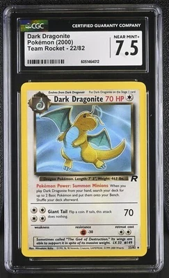CGC 7.5 DARK DRAGONITE 22/82 TEAM ROCKET POKEMON NEAR MINT  + - Image 1 of 2