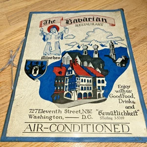 1955 Vintage THE BAVARIAN RESTAURANT, WASHINGTON D.C. MENU - Picture 1 of 11