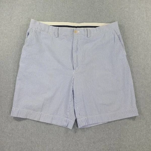 Polo Golf Ralph Lauren Seersucker Shorts Mens 38 Blue White Chino 8” Inseam - Picture 1 of 21