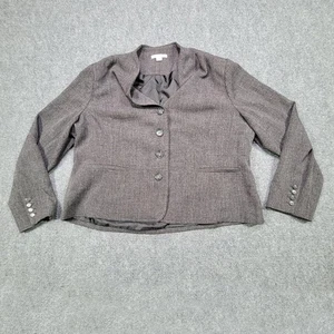 Coldwater Creek Blazer Womens 20W Gray 2 Button Lined Professional Career Jacket - Picture 1 of 9