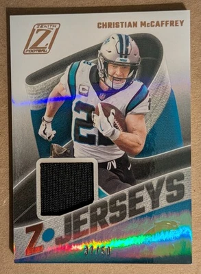 2021 Panini Zenith Z Jerseys No. Z-CM Christian McCaffrey 37/50 - Image 1 of 4