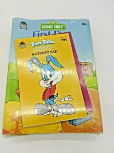 Vintage versiegelt 6 Looney Toons, Sesamstraße Malbuch Aktivitätspaket - Bild 1 von 3