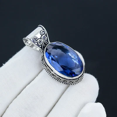 Tansanit Edelstein Designer 925 Sterlingsilber Anhänger Für Geburtstag Geschenke - Bild 1 von 4