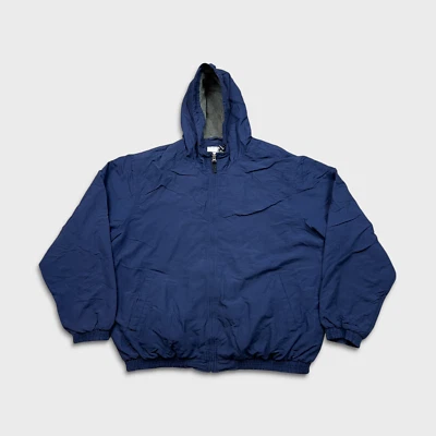 Vintage Reebok Jacket Mens XL Blue Full Zip Outdoor Hooded Windbreaker 90s Coat - Image 1 of 4