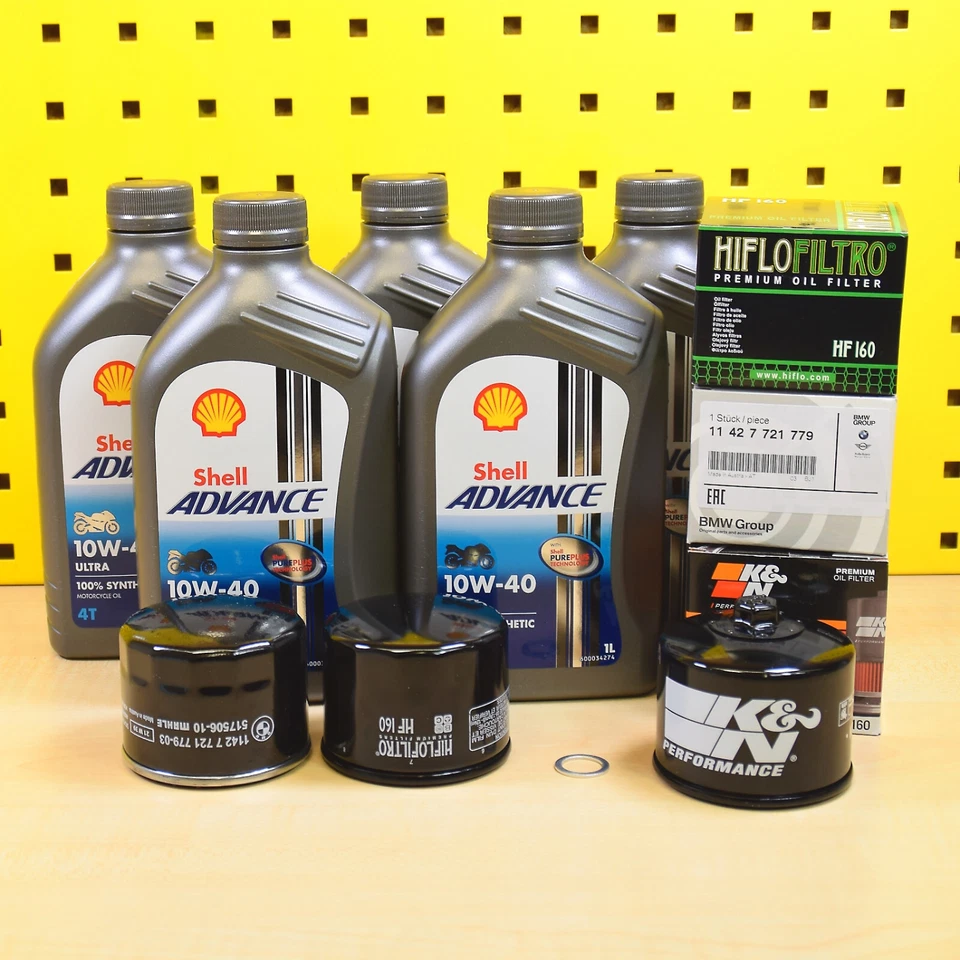 Ölwechselset 5 Liter Öl für BMW S1000 r ab 2019 Shell Advance 10W40 Ölfilter - Bild 1 von 1