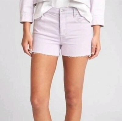 Shorts jeans GAP cintura alta leve lavanda angústia bainha crua 3" tamanho 27/4 Rt$50 - Imagem 1 de 4