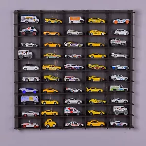 1:64 Toy Car Wall Shelf, Hotwheels,Matchbox Compatible Display Case for 50 Cars - Picture 1 of 7