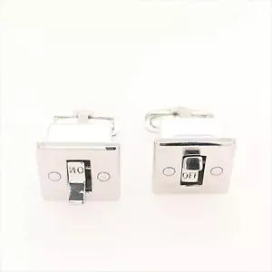 Gemelos Switch Design de plata de ley 925 para hombre - Imagen 1 de 2