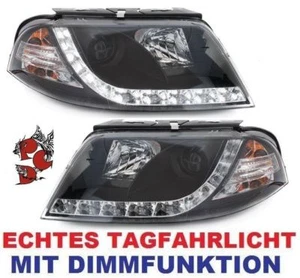 SCHEINWERFER für VW PASSAT 3BG schwarz mit LED TAGFAHRLICHT und DIMMFUNKTION - Bild 1 von 4