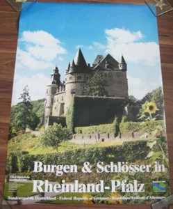 PÓSTER Renania-Palatinado Alemania Vintage Años 70 Castillo Burgan Schlosser Alemán - Imagen 1 de 4