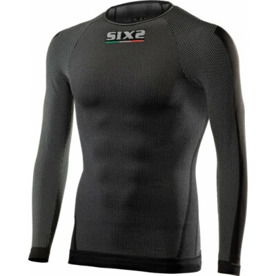 SIXS TS2 T-SHIRT MAGLIA MANICA LUNGA BLACK CARBON UNDERWEAR NERA TAGLIA XXXL 4XL - Immagine 1 di 2