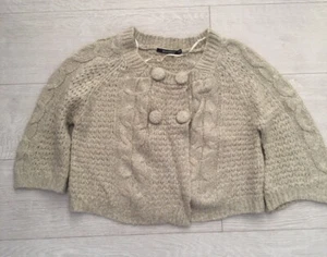 💥VINTAGE KNITTED CARDIGA/JACKET STYLE TOP* VERY GOOD CONDITION * UK SIZE 8/10 - Picture 1 of 10
