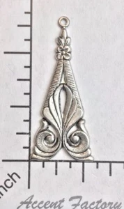 26534 - 4 Pc Victorian Dangle Jewelry Finding Matte Silver Oxidized - Picture 1 of 3