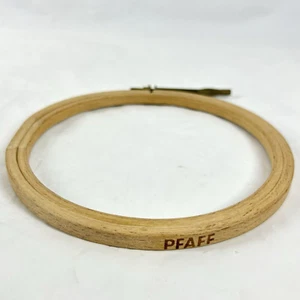 Pfaff Embroidery Hoop Wood 6” Round Screw Tension Darning Sewing Machine VTG - Picture 1 of 13