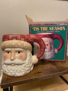 Oversized Santa Claus 24 oz Christmas Ceramic Tis the Season NEW - Picture 1 of 10