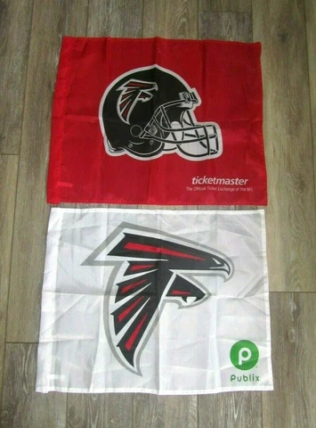 Lot of 2 Atlanta Falcons Game Day Flag Flags! Stadium Promo Giveaway! BRAND NEW! Cover
