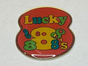 Vintage State Lottery Lotto Casino Gambling Revers Jacket Pin Tack Lucky Eight 8s - Bild 1 von 2