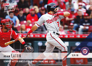 Adam Eaton Nationals Goes 5-for-5 in win over Reds 3.31.18 2018 Topps NOW 16