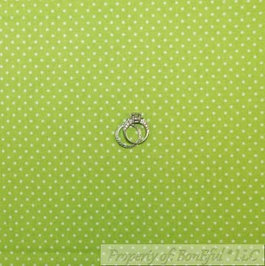 BonEful Fabric FQ Cotton Quilt Spring Green Lime White Dot Calico Baby Girl Boy - Picture 1 of 8