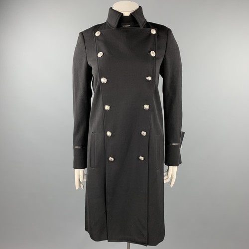 Cappotto VERSUS by GIANNI VERSACE taglia 10 nero lana bordo pelle