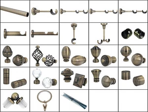 Sento Metall Zubehör für Ø 25 mm Gardinenstangen in Messing Antik - Bild 1 von 54