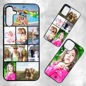PERSONALISED Silicone Rubber sided Phone Case for Samsung iPhone PHOTO collage - Picture 1 of 7