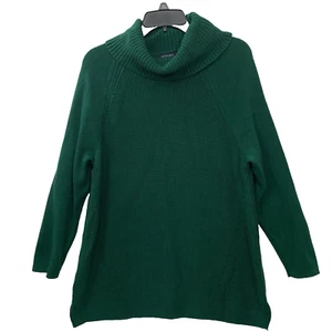 Suéter Lands' End Mujer Talla Grande 2X Verde Cuello Capucha Manga Larga Pullover - Imagen 1 de 13