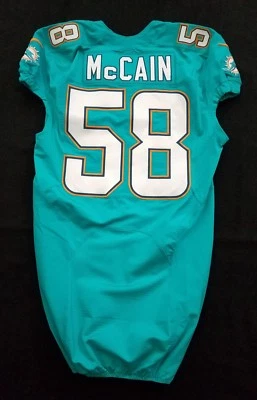 #58 迈阿密海豚队克里斯麦凯恩 NFL 比赛发布主场球衣 - 22006 — 第 1/4 张图片