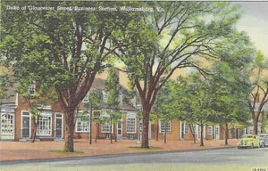 Postal de lino Virginia vintage Williamsburg Duke Gloucester Street Business - Imagen 1 de 2