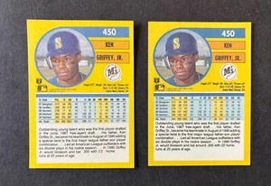 1991 FLEER KEN GRIFFEY JR. #450 ERROR AND CORRECT CARDS- YOU GET BOTH - #060925A - Picture 1 of 2